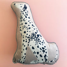 Load image into Gallery viewer, HANDMADE VELVET DALMATION CUSHION PINK BACKGROUND VINTAGE STYLE
