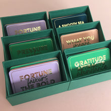 Load image into Gallery viewer, POSITIVE GIFT PACK OF AFFIRMATION CARDS PRINTED AND DESIGNED IN THE UK BY RENE DE LANGE. COLOURFUL GIFTS FOR POSITIVE LIVING
