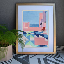 Load image into Gallery viewer, Hand Painted and Limited Edition Art Print inspired by La Muralla Roja. Create a sense of escapism in your home, dream of colourful courtyards, from  £79
